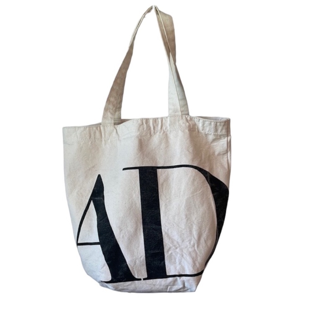 Architectural Digest AD Condé Nast Logo Canvas Tote Bag Black Cream
